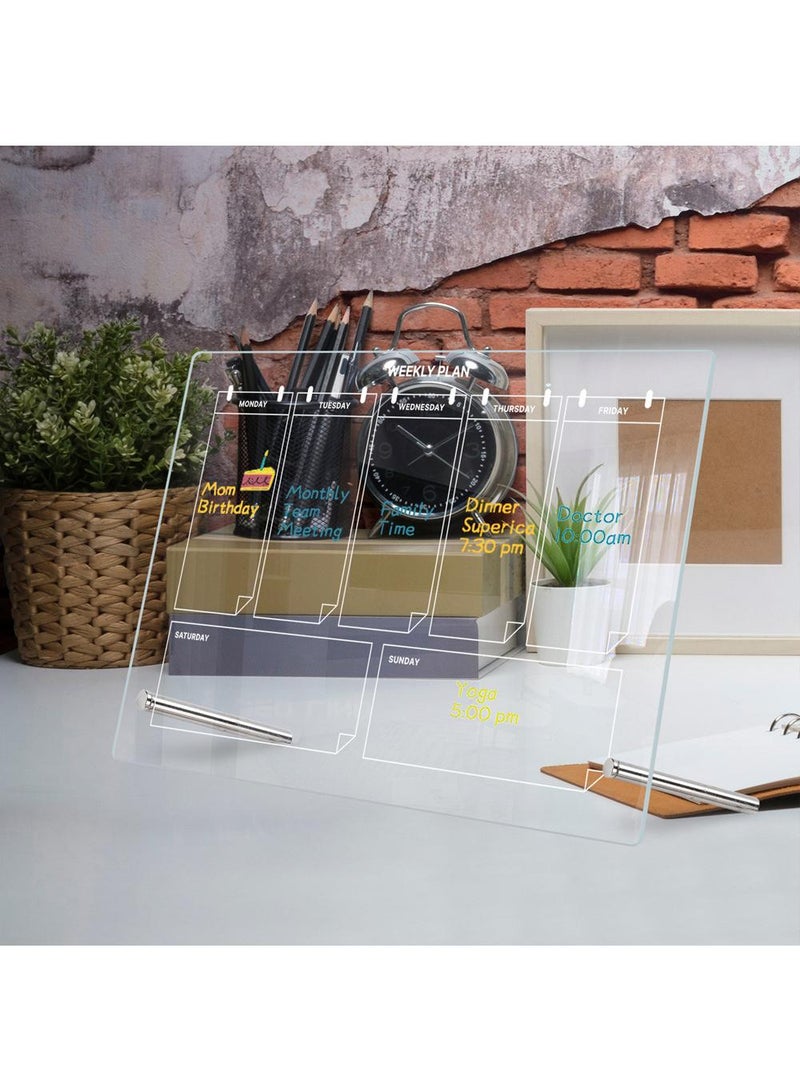 Acrylic Week Plan Desktop Memo Message Board Erasable Office Memo Writing Board - Image 4