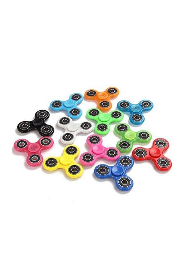 Fidget Hand Spinners 25 Pc Color Bundle Bulk Edc Trispinner Desk School Toy Anxiety Relief Adhd Student Relax Therapy Pack Combo Wholesale Green Red Black White Blue Yellow Glow Pink Glow Sky Blue  - Image 1