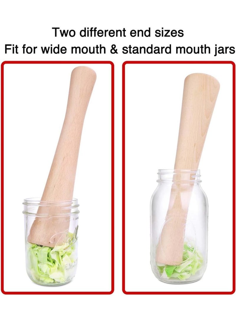 NANAO 12" Sauerkraut Pounder for Mason Jars Vegetable Fermentation- One Piece of Solid Wood - Image 5
