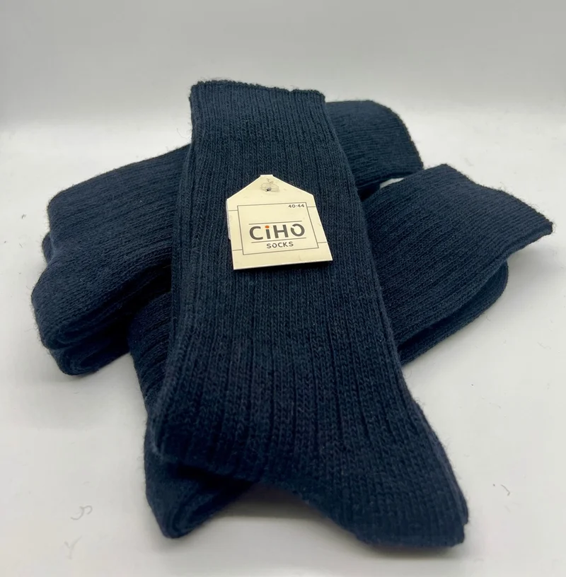 Ciho Socks 4 Pairs Wool Men's Lambswool Natural Soft Thick Thermal Winter Corduroy Derby Socket Socks