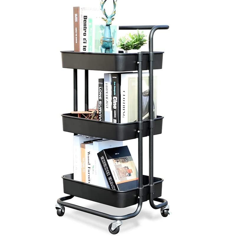 CHIRANSI 3Tier Rolling Storage CartKitchen Storage Spice Rack Tray with Wheels Trolley cart Metal Tray Rack Organizer Bathroom Storage Shelf Rack Organizer 3 Layer Trolley - Image 2