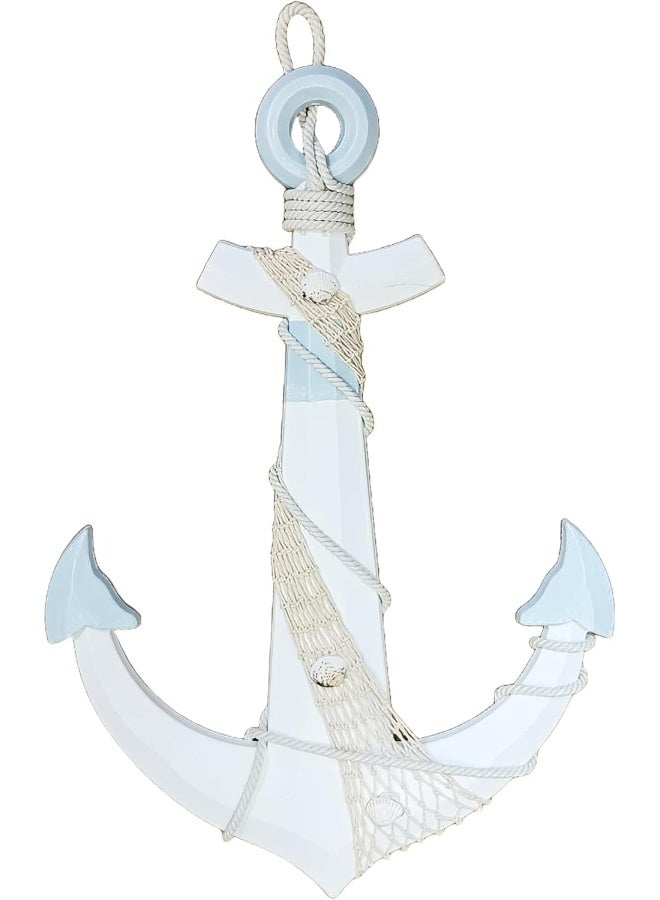 YINZUO YINZUO Nautical Anchor Wood Hanging Decoration Coastal Beach Decor Anchor Wall Decor (D)  - Image 2