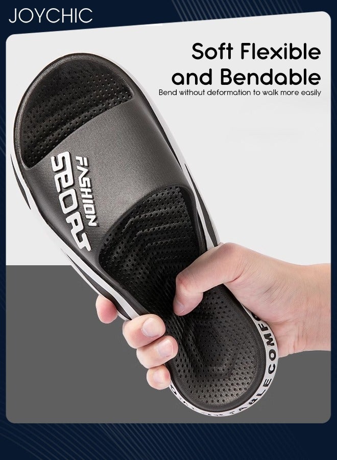 Joychic New Style Men Sport Slippers Spring and Summer Anti-slip Breathable Quick-drying Beach Shoes for Home Indoor and Outdoor Black  - Image 3