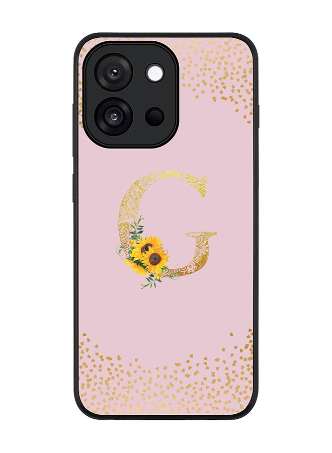 Stylizedd For OnePlus 13s / 13T Case,Slim fit Camera Protection, Shockproof Thin Phone cover  - Custom Floral Monogram - G  (Pink ) - Image 1