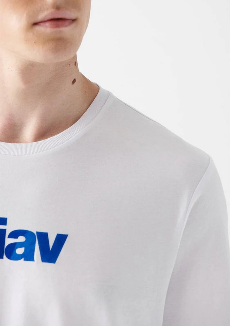 MAVI Blue Men's Meow Printed White T-Shirt 067153-620