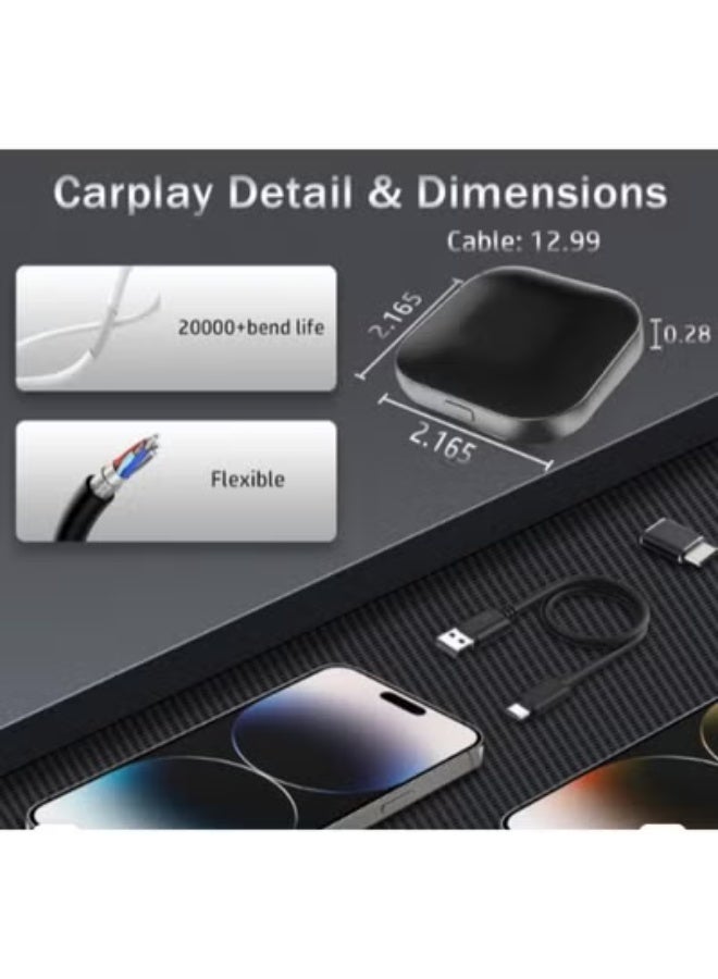 Urdern Wireless CarPlay Adapter - Wired to USB-C Wireless Converter - Plug & Play with Online Updates - Compatible with iOS 10+ & Cars 2016+ - Image 2