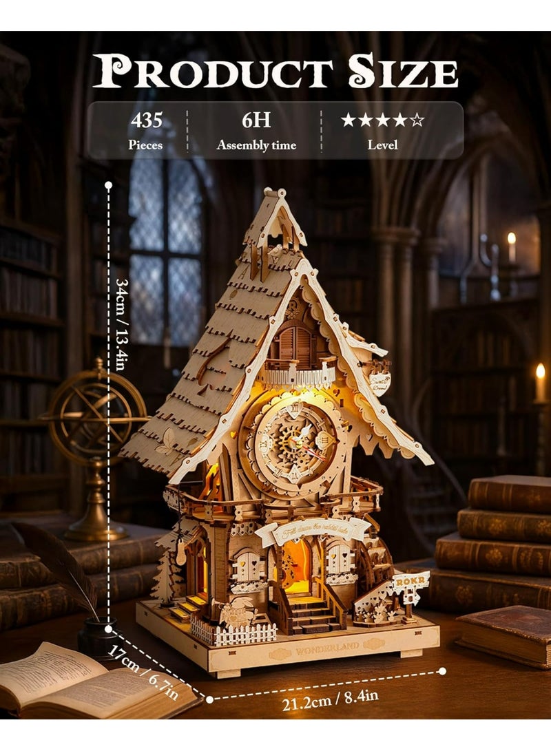 ROBOTIME ROKR Cuckoo Clock (wood colour) Mechanical 3D Wooden Puzzle LC901 - Image 4