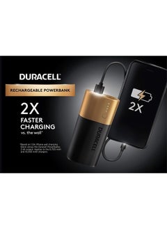 Duracell Rechargeable Powerbank 6700 mAh | 2 Day Portable Charger | Compatible With iPhone, iPad, Samsung, Android, Nintendo Switch & more | TSA Carry-On Compliant