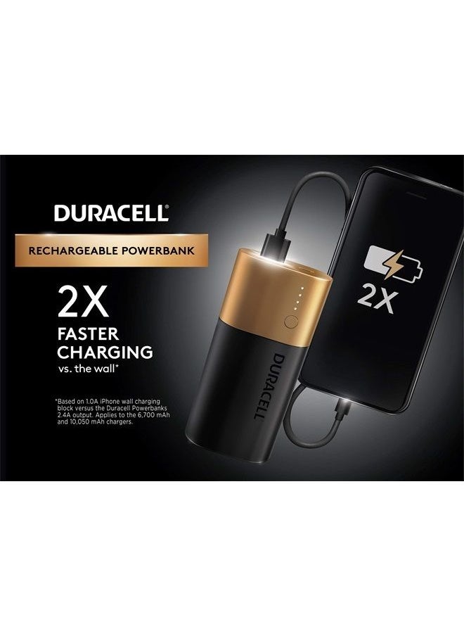 Duracell - Duracell Rechargeable Powerbank 6700 mAh | 2 Day Portable Charger | Compatible With iPhone, iPad, Samsung, Android, Nintendo Switch & more | TSA Carry-On Compliant - Image 1