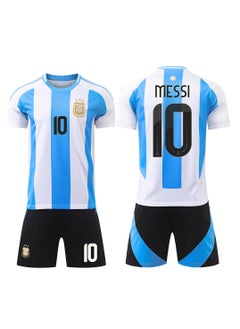 24-25 Argentina Home Football Jersey MESSI #10 Football Jersey/Shorts Gift Set Kids Size & Adult Size, Gift for Fan Friends