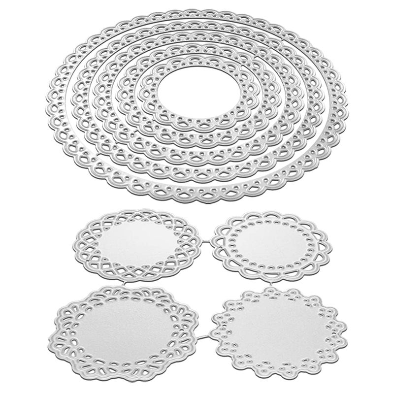 FineGood 2 Set Flower Dies for Card Making FineGood 9 PCS Metal Cutting Dies Circle Lace Die Cuts DIY Craft Die Cutters for Card Making Scrapbooking Album
