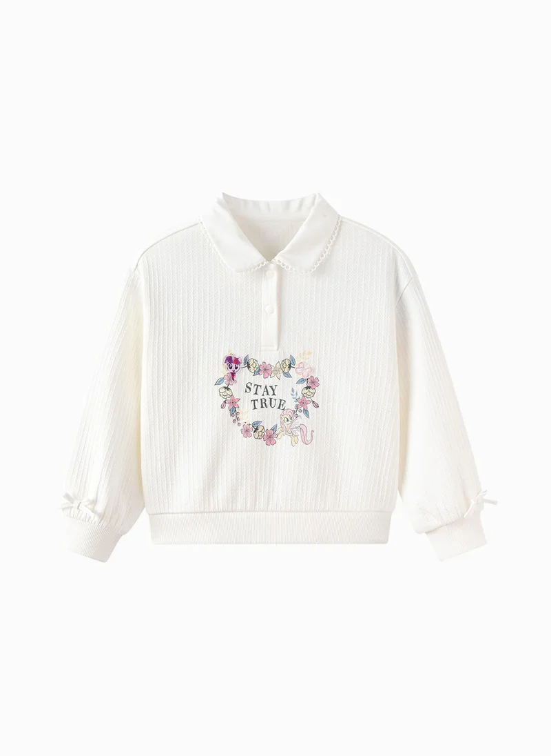 Balabala Toddler Girls Lapel Sweatshirt