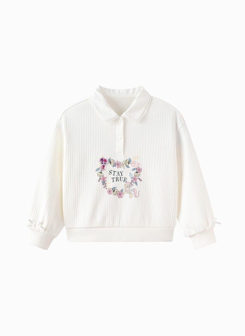 Balabala Toddler Girls Lapel Sweatshirt - Image 1