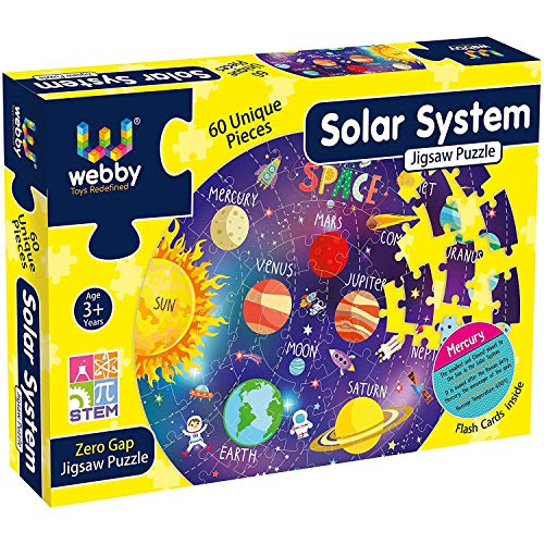 Webby Amazing Outer Space Solar System 60 Pieces Jigsaw Floor Puzzle with 4 Double Sided Flashcards (Multicolour) - Image 3