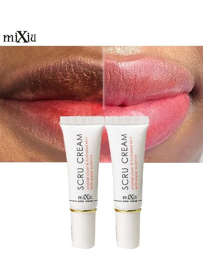Mixiu Scru Cream-2PCS Lip Magic Lighten Scrub Cream, Dark Black Lip Removal Exfoliation Pigmentation, Fade Dull Pink Lip Balm Brighten, Anti-Crack Moisturizing, Smooth Lips, Gentle Exfoliator For Chapped And Dry Lips - Image 1