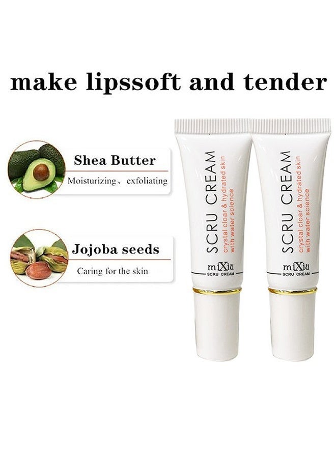 Mixiu Scru Cream-2PCS Lip Magic Lighten Scrub Cream, Dark Black Lip Removal Exfoliation Pigmentation, Fade Dull Pink Lip Balm Brighten, Anti-Crack Moisturizing, Smooth Lips, Gentle Exfoliator For Chapped And Dry Lips - Image 2
