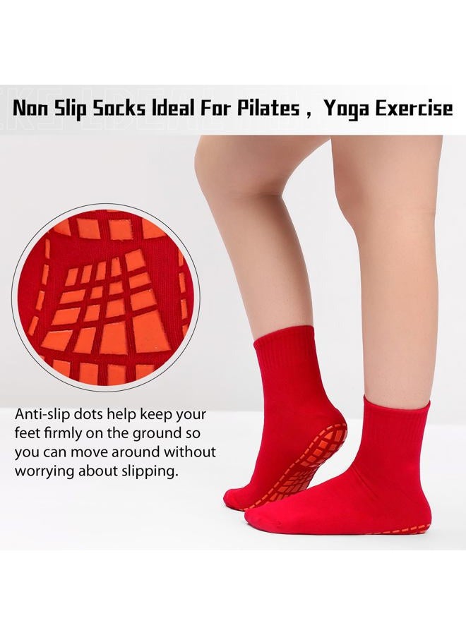 NOVAYARD Non Slip Socks Colorful Non Skid Grip Socks Yoga Pilates Hospital Socks Women 10 Pairs, Multi Color, L - Image 4