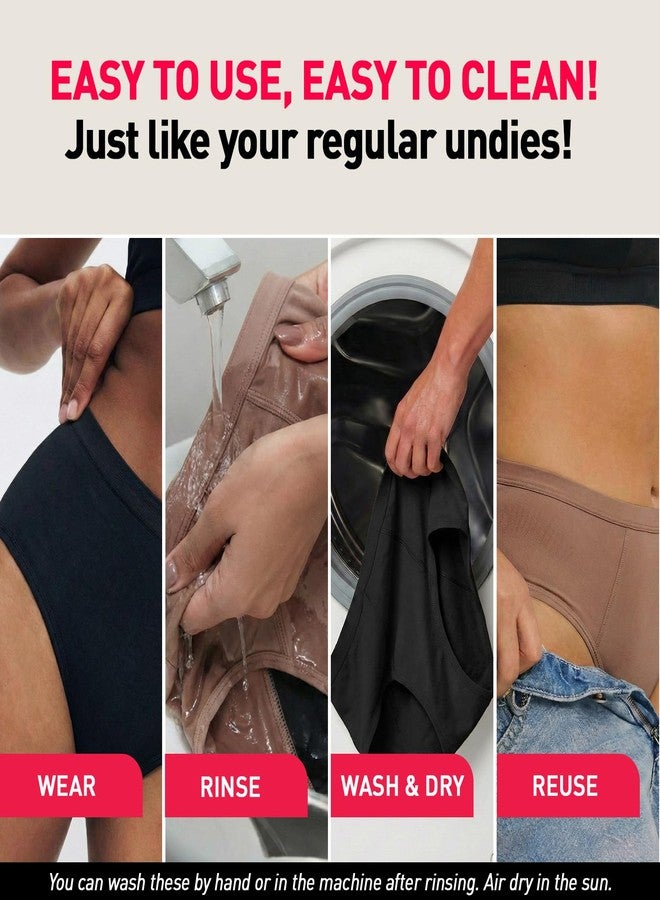 Sirona Reusable Period Panties for Women - Large (Pack of 1) | Leak Proof Protection for Periods | Soft & Breathable | Wash Upto 60 Times Black - Image 5