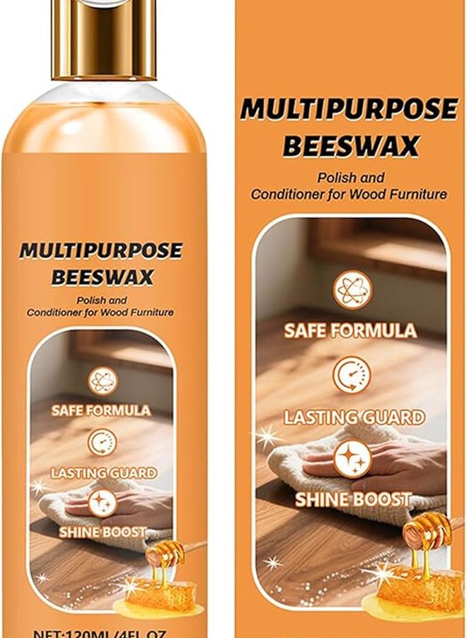 تلميع شمع أرضيات الخشب الطبيعي 120 مل آمن اللمعان للأخشاب الصلبة والأثاث الرقائقي - Image 1