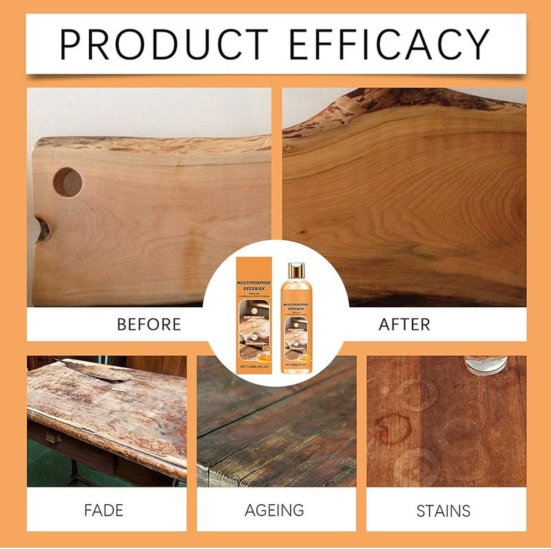 تلميع شمع أرضيات الخشب الطبيعي 120 مل آمن اللمعان للأخشاب الصلبة والأثاث الرقائقي - Image 5