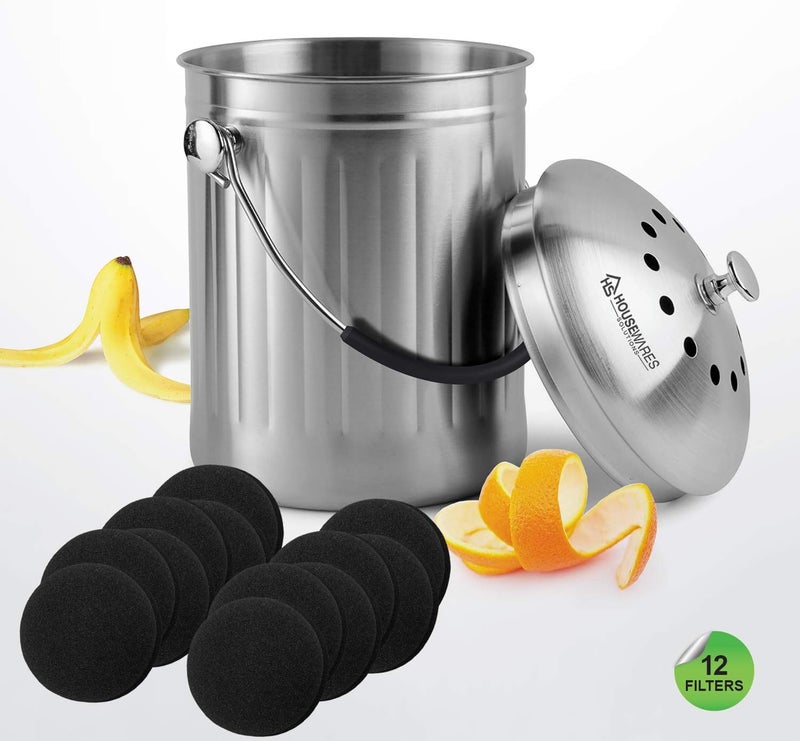 BRENSTEN 12 Pieces Activated Carbon Compost Bin Filters - 6.7 Inch Extra Thick Indoor Compost Bucket Filter Activated Charcoal Countertop Replacement Bin Filters, Round - Image 3