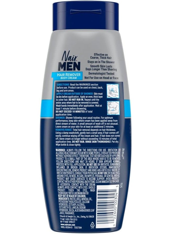 Nair Men Body Cream Hair Remover, Body Hair Removal Cream, 12 oz - Image 2