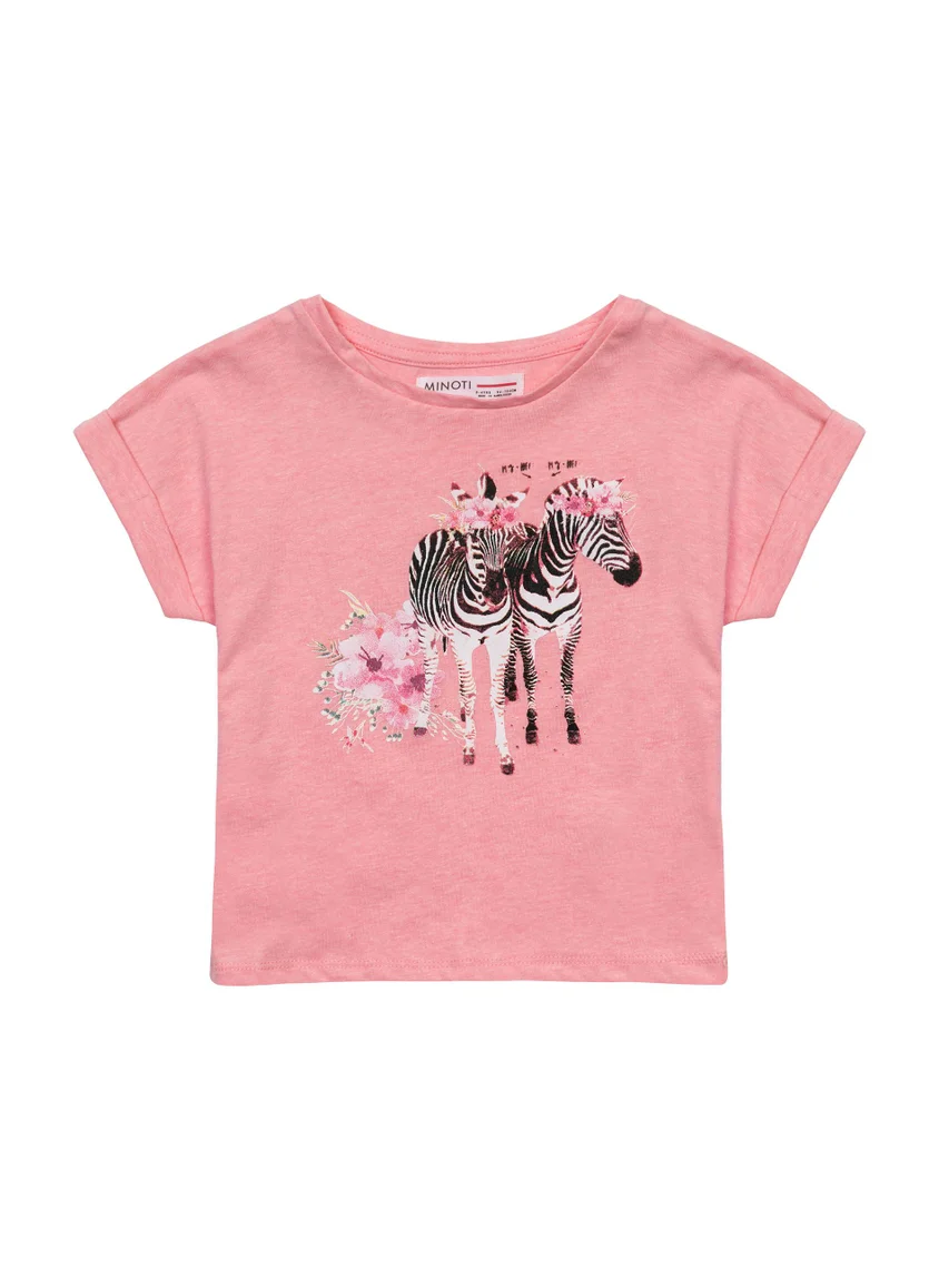 مينوتي Teen Girls Rolled Sleeve T-Shirt With Print
