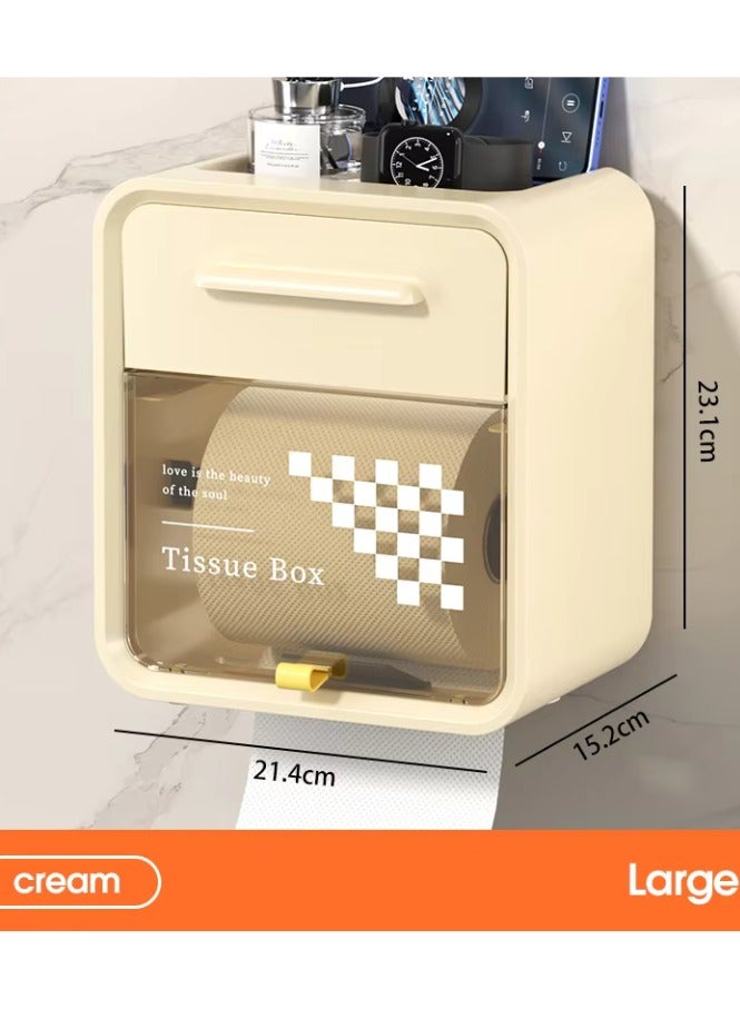 Raxoom Modern Waterproof Wall-Mounted Bathroom Tissue Box Stylish & Space-Saving Large - Image 4