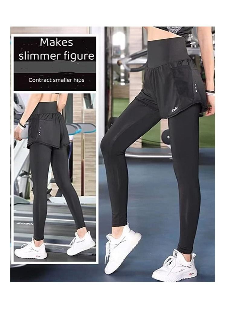 FASHION MANIA - FASHION MANIA High Waist Skirted Legging for Women, Yoga Legging with Skirts &Women Tennis Leggings Clothes Pockets - Image 1