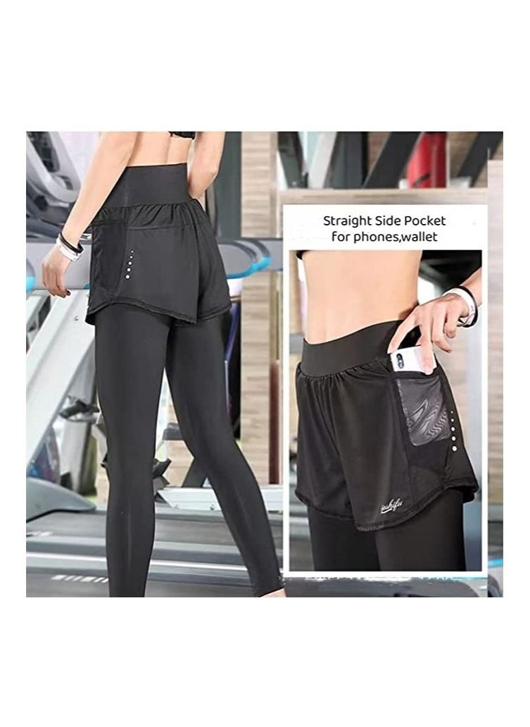 FASHION MANIA - FASHION MANIA High Waist Skirted Legging for Women, Yoga Legging with Skirts &Women Tennis Leggings Clothes Pockets - Image 1
