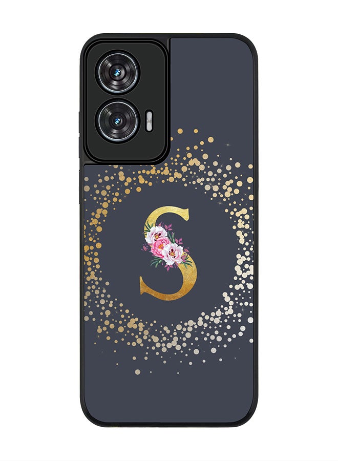 Stylizedd For Motorola Edge 50 Fusion 5G Case,Slim fit Camera Protection, Shockproof Thin Phone cover  - Custom Monogram Floral - S  (Grey ) - Image 1