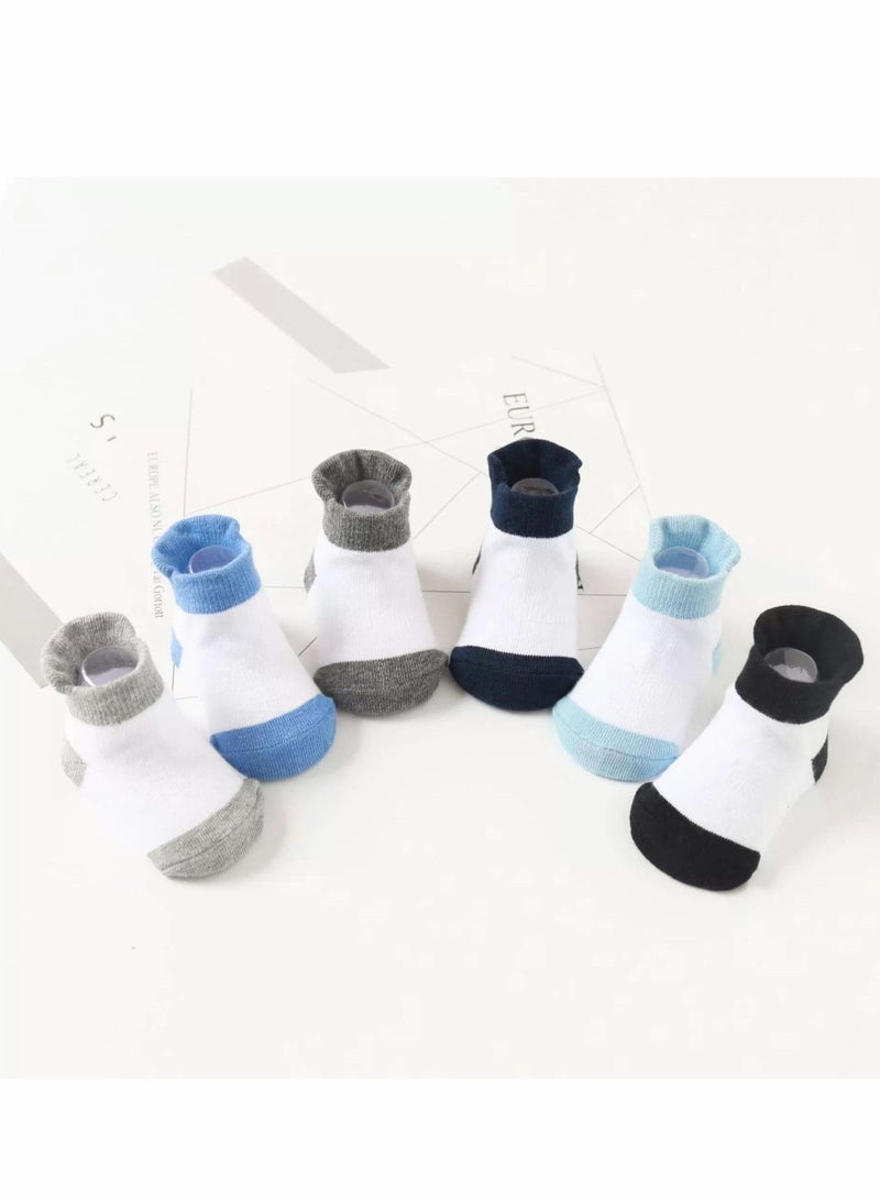 Y&D 6 Pairs Toddler Grips Ankle Socks Non Slip Socks For Kids Low Cut Anti-Skid Floor 1-3 Years Baby Boys And Girls - Image 3