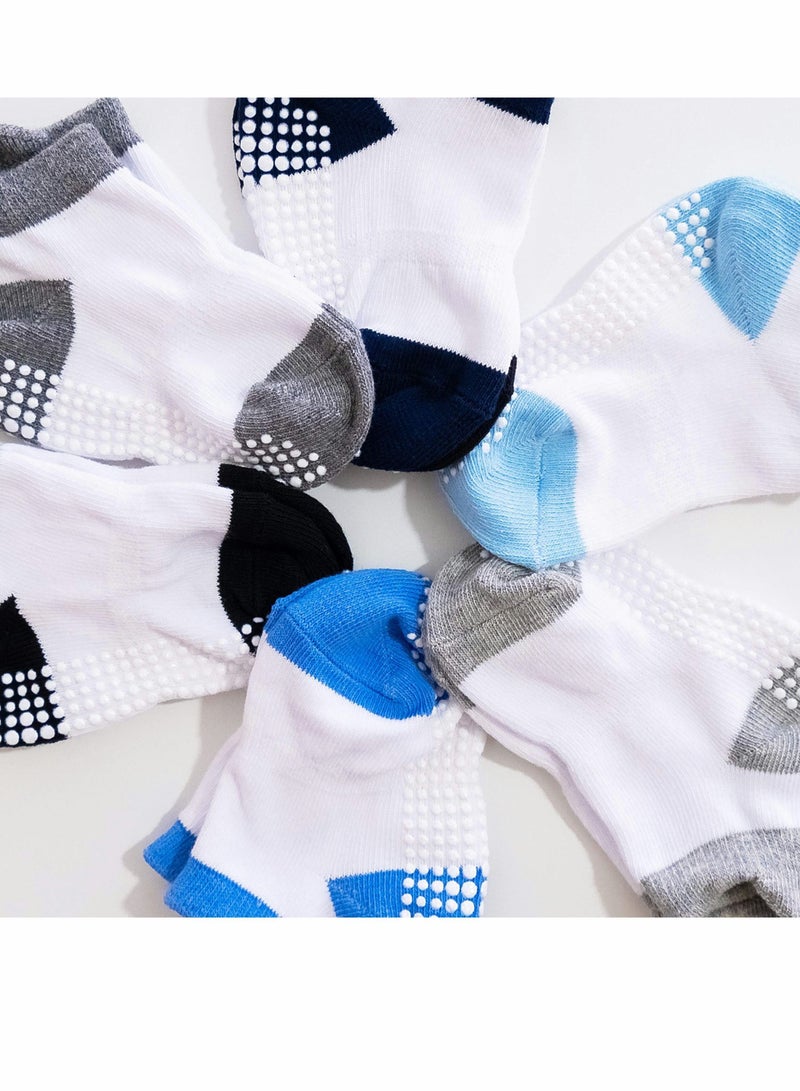 Y&D 6 Pairs Toddler Grips Ankle Socks Non Slip Socks For Kids Low Cut Anti-Skid Floor 1-3 Years Baby Boys And Girls - Image 4