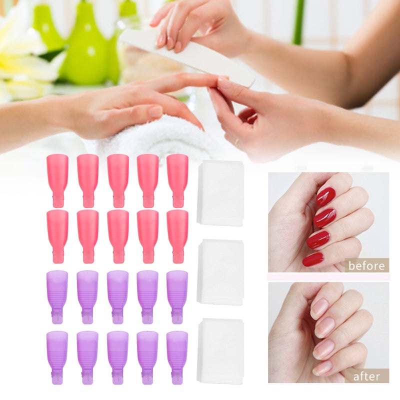 Portable Nail Polish Remover Clip Wrap Nail UV Gel Cleaning Cotton Pad Set Manicure Tool - Image 5