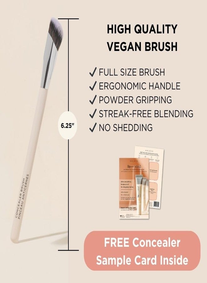 HALEYS Concealer Brush VEGAN+CRUELTY-FREE, Sustainable Wood, Vegan Bristles for Airbrushed Finish, For Creams,Liquids, Powder, Streak-free, Perfect Blending, Buffs, Smooths with Control, Special shape - Image 4