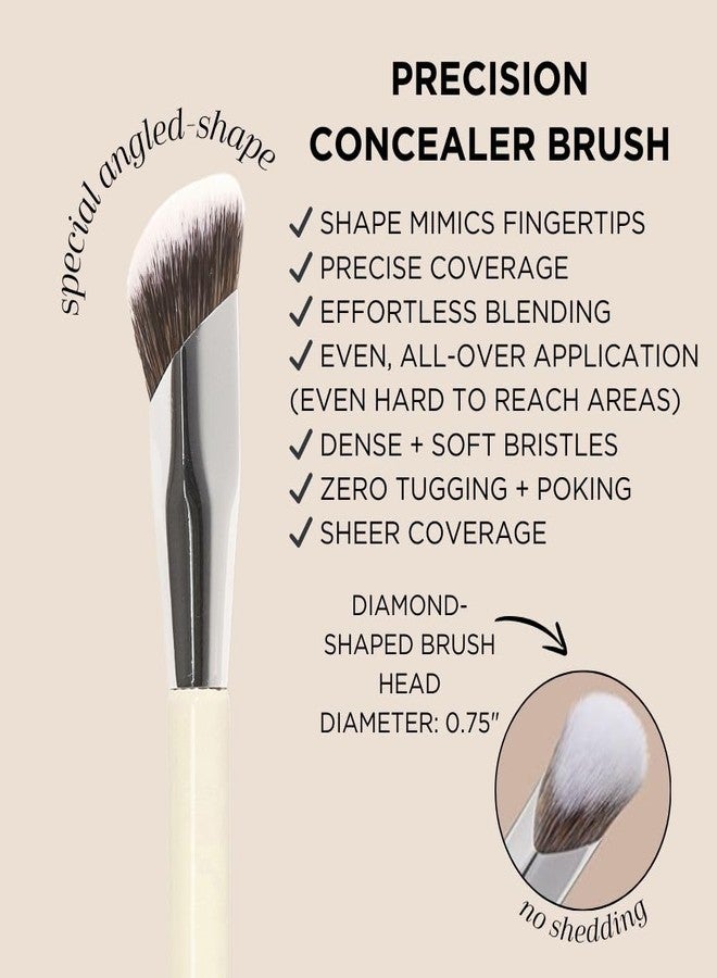 HALEYS Concealer Brush VEGAN+CRUELTY-FREE, Sustainable Wood, Vegan Bristles for Airbrushed Finish, For Creams,Liquids, Powder, Streak-free, Perfect Blending, Buffs, Smooths with Control, Special shape - Image 3