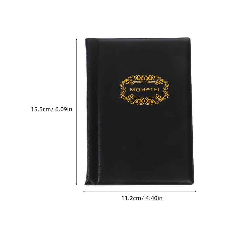2pcs Storage Album: Specie Collecting Book -PU Cover Transparent 120 Pockets Holder Book Organizer for Collectors - Image 4