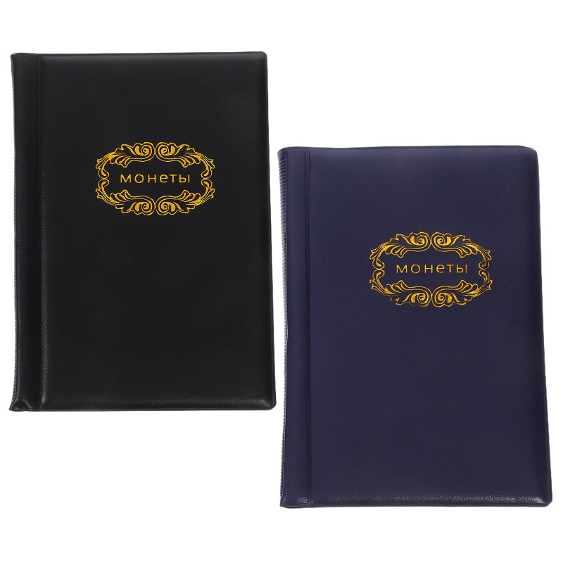 2pcs Storage Album: Specie Collecting Book -PU Cover Transparent 120 Pockets Holder Book Organizer for Collectors - Image 5