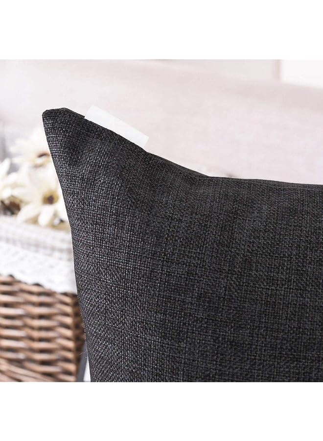 بنهيليغنز وسادة مزخرفة من الكتان الأسود مقاس 45 × 45 سم Am.Dc8025102570281 Pen - Image 2