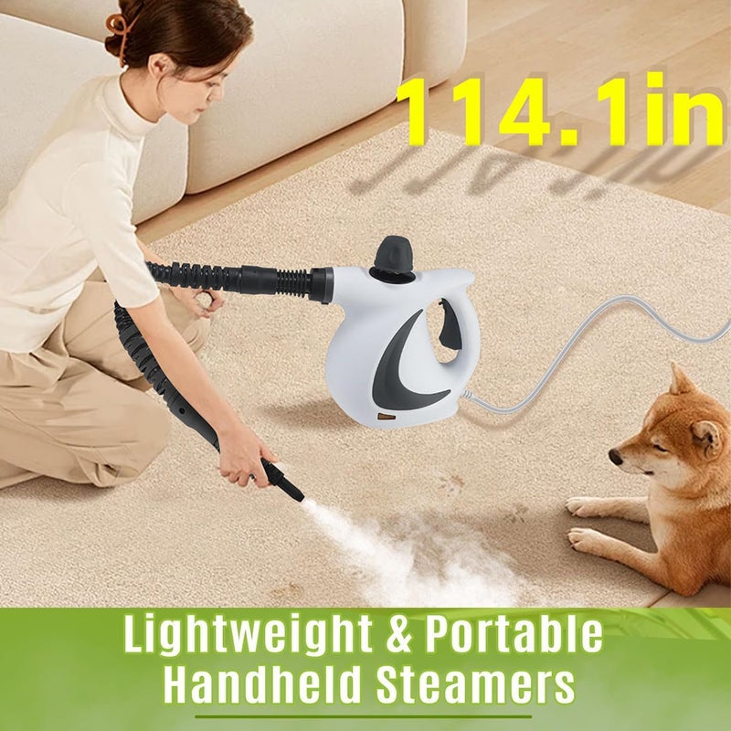 Ankila Pressurized Handheld Multi-Surface Natural Steam Cleaner with 10pcs Accessories, Multi-Purpose Steamer for Home Use, Steamer for Cleaning Floor, Upholstery, Grout and Car - Image 5