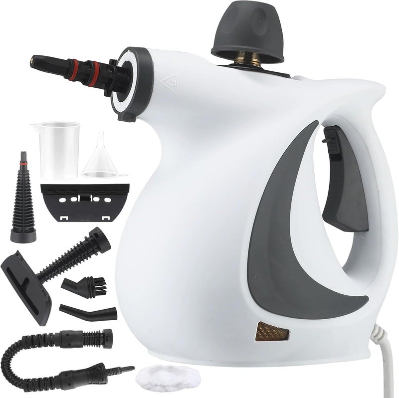 Ankila Pressurized Handheld Multi-Surface Natural Steam Cleaner with 10pcs Accessories, Multi-Purpose Steamer for Home Use, Steamer for Cleaning Floor, Upholstery, Grout and Car - Image 1
