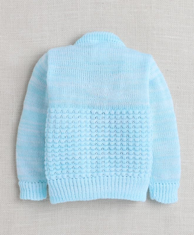 BUMZEE Aqua Baby Boys Full Sleeves Woolen Sweater with Cap & Socks Age - 6-12 Months (Peb10064D-abl) - Image 3