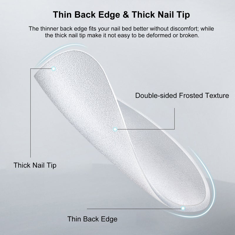 420PCS Soft Gel Tips Full Cover Frosted False Nail Tips Press On Fake Nails for Soak Off Nail Extensions Nail Art Tool - Image 5