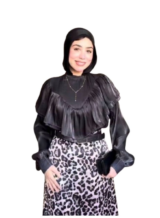 بلوزة سواريه حريمي كورنيشة شيك  خامة أورجينزا مستورد عالية الجودة  تصميم أنيق بأكمام مميزة  وان سايز مناسب حتى 70 كجم  بلوزة خروج وسهرات فخمة