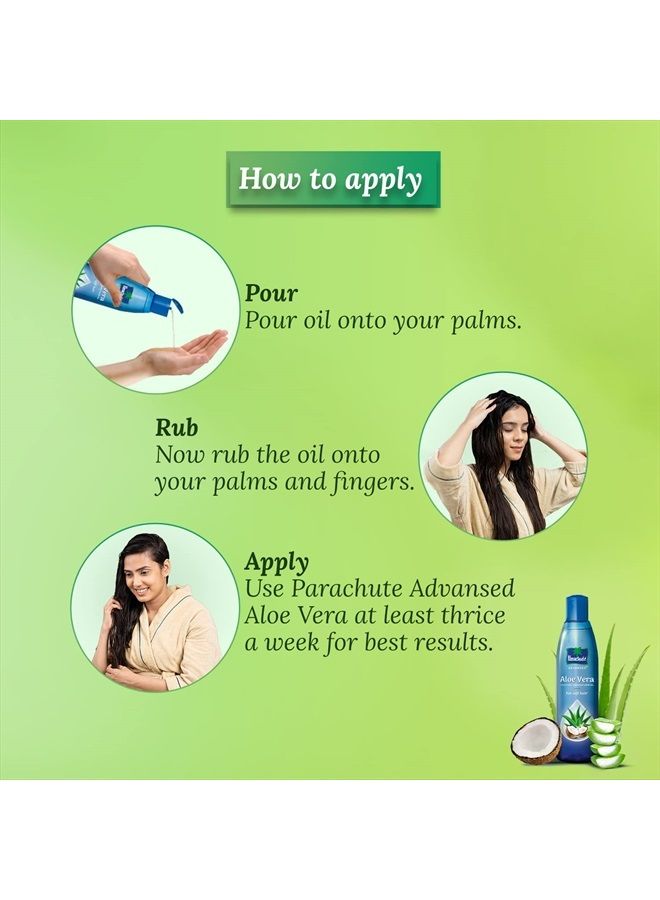 Parachute زيت شعر جوز الهند المدعم بالألوة فيرا من أدفانسد | يساعد على الحصول على شعر قوي وناعم وحريري | لجميع أنواع الشعر | 8.5 أونصة سائلة (250 مل) - Image 4