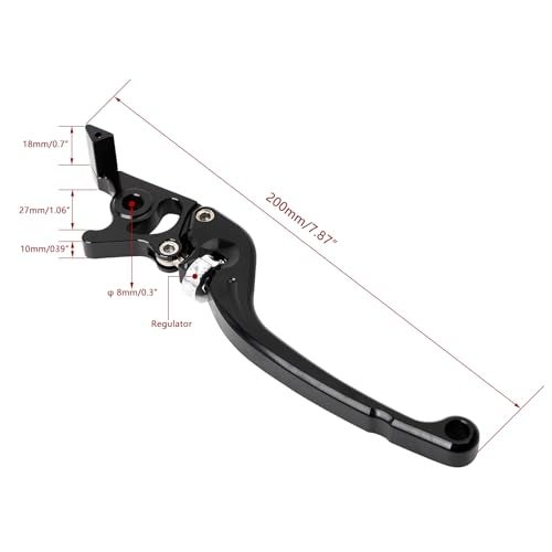 mokuo CNC Brake Lever Handle Adjustable Motorcycle 22mm 78 Aluminum FrontRear Disc Brake Lever Fit for Most of MotorcyclesScooters and Electric Bike Black - Image 3