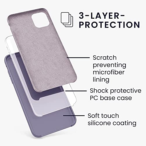 VONZEE Liquid Silicone Soft Back Cover for iPhone 11 Case, Shockproof Slim Camera & Full Body Protection Non Yellowing Cover with Microfiber Lining & Logo Cut (6.1 Inch) -Lavender Grey - Image 3