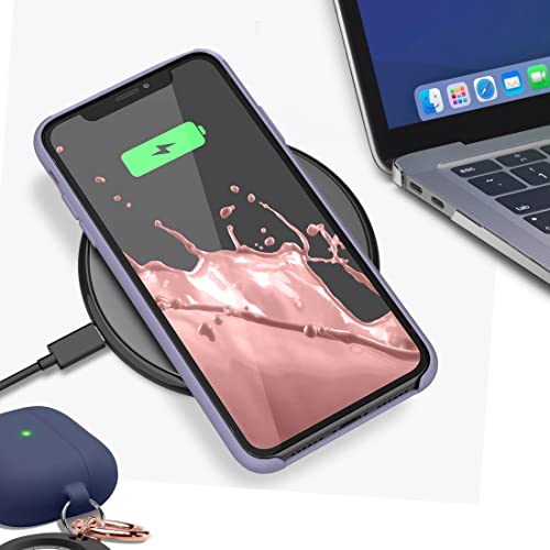 VONZEE Liquid Silicone Soft Back Cover for iPhone 11 Case, Shockproof Slim Camera & Full Body Protection Non Yellowing Cover with Microfiber Lining & Logo Cut (6.1 Inch) -Lavender Grey - Image 4