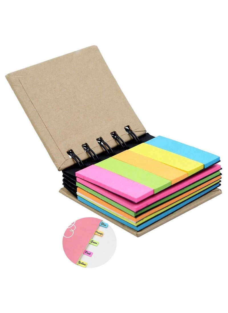 Oasisgalore 5-Color Recycled Paper Sticky Note Set - 125 Notes & Strips, Assorted Sizes  - Image 1