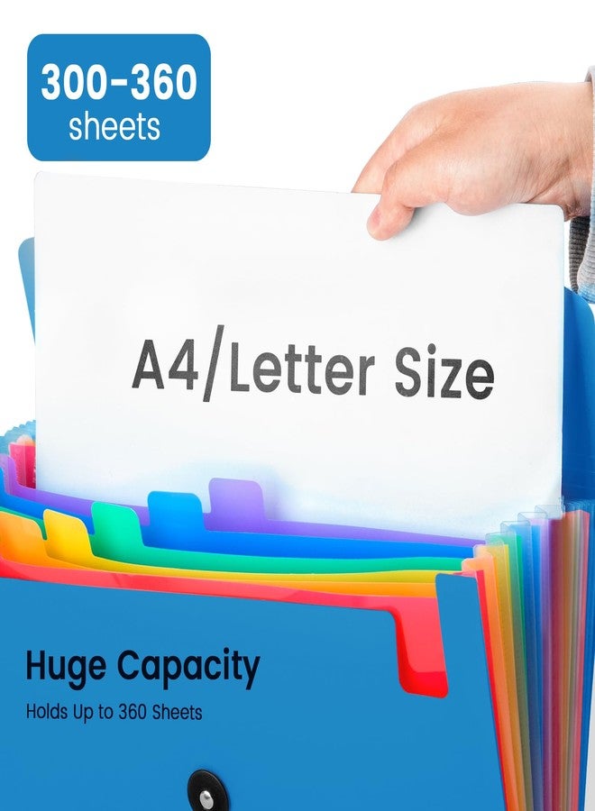 RIEJIN 6 Pack Accordion File Organizer with Labels, 13 Pocket Expanding File Folder for Letter Size A4 Papers, Ideal for Home, Office Supplies, College Essentials - Image 5
